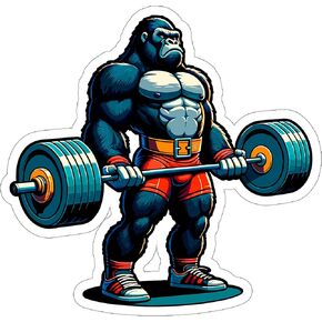 Weightlifting Sticker Weatherproof Souvenir Decal Vinyl Small Waterproof for Water Bottle Mug Passport Book Scrapbook Notebook Laptop Tumbler Skateboard Computer Phone 4" ID44990