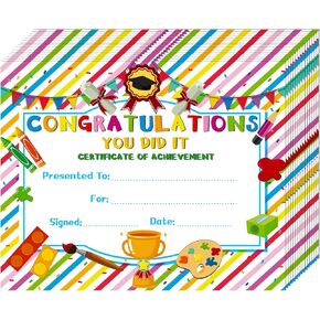 SICOHOME 30PCS Certificate of Awards for Kids 8"x10" Kindergarten Preschool Certificate of Achievement and Recognition for Students Teachers Back to School Preschool Kindergarten Classroom Supplies