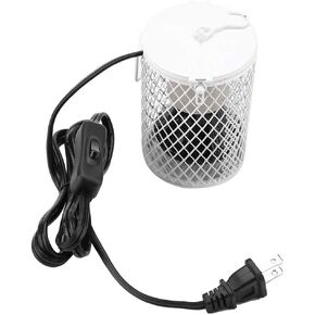 Reptile Heat Lamp Bulb with Cage,100Watt Ceramic Heat Kit Emitter Pet, Lamp with Cage for All Kinds of Reptiles for Turtle, Snakes, Lizards, Frogs, Chicks. (Black)