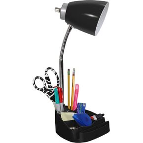 تصميمات بسيطة LD1056-WHT مصباح مكتب منظم معقوفة مع حامل iPad/الكمبيوتر اللوحي أو حامل كتب ومنفذ USB، أبيض (عبوة من 6 قطع)