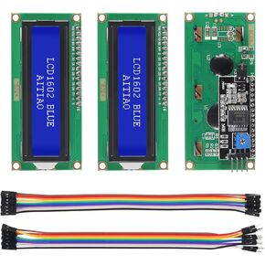 3 Pack 1602 LCD Display Module IC I2C TWI 16x2 Characters Serial Interface Adapter LCD Module for Raspberry Pi DIY Project IoT (Blue Display)