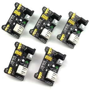 ZYAMY 5pcs MB102 Breadboard Power Supply Module 3.3V 5V for Solderless Bread Board DIY Voltage Regulator