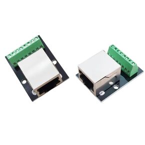 2PCS 2.54mm RJ45 Breakout Board, RJ45 Ethernet Single Female Connector, Network Port Adapter Terminal Block