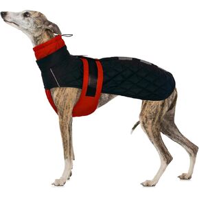 IECOii Greyhound Coat,Greyhound Winter Coat for Large Dogs,Lurcher Coat Whippet Winter Jacket Waterproof,Salukis Dog Winter Clothes with Warm Fleece,Extra Large Greyhound Cozy Fleece Jumper,Blue-XXXL