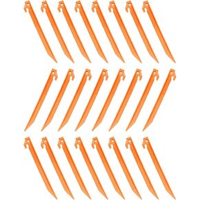 24 Pcs 9 Inch (225mm) Durable Tent Pegs Plastic Spike Hook Awning Camping Caravan Visual Marker Outdoor Camping Inflatable Stakes Canopy (Red)
