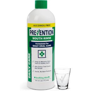 Prevention Daily Care Mouthwash Alcohol-Free | Value 4 Pack, Gentle Hydrogen Peroxide Mouthwash, The Original Alcohol Free Mouthwash