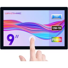 waveshare 9inch QLED Quantum Dot Display, 1280×720, Compatible with Raspberry Pi 5/4B/3B/Zero/Zero W/Zero 2W/Pico/Pico W/Pico WH, Supports Windows 11/10/8.1/8/7