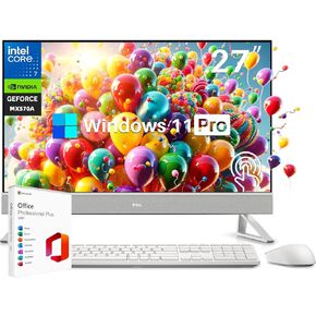 Dell Inspiron All in One Desktop Computer, 27 Inch FHD Touchscreen All-in-one, Core 7 Processor 150U, 64 GB RAM, 1 TB SSD, NVIDIA GeForce MX570A, Wi-Fi 6E, Win 11 Pro & MS Office Lifetime License