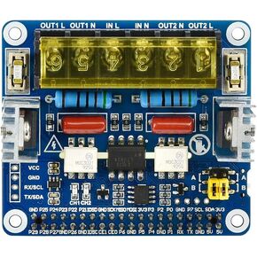 Waveshare Dual Channels Bidirectional Triac HAT for Raspberry Pi Integrated MCU with Commands Control UART / I2C