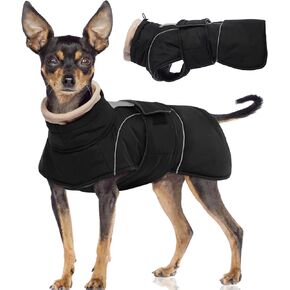 FUAMEY Dog Winter Coats for Large Dogs,Dog Jacket Water-Resistant,Reflective Dog Warm Vest,Dog Cold Weather Coats for Beagle Corgi,Thick Fleece Dog Snowsuit with Hook&Loop Grey L