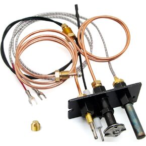 10002264 Propane and Natural Gas Pilot Assembly,LP NG 3 Way Pilot Replacement for Majestic,Temco,Vermont Castings Dutchwest,Fireplace and Stoves,Replaces 10002265