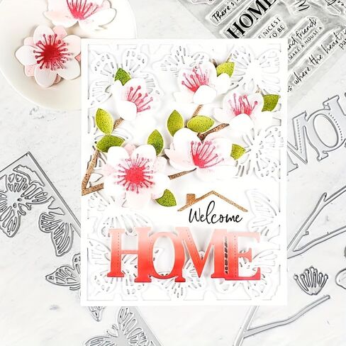 Branches and Flowers Metal Cutting Die for Scrapbooking - Cut Stencils for DIY Scrapbook Photo Album Decorative Paper Card, Card Making Supplies, Embossing, Stencils & Crafting Die Cut in Saudi Arabia