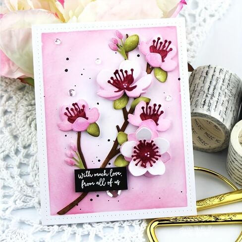 Branches and Flowers Metal Cutting Die for Scrapbooking - Cut Stencils for DIY Scrapbook Photo Album Decorative Paper Card, Card Making Supplies, Embossing, Stencils & Crafting Die Cut in Saudi Arabia
