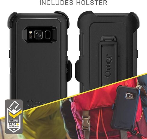 OtterBox Samsung Galaxy S8 (Only, Not The Galaxy S8+) Defender Series Case - Black, Rugged & Durable, with Port Protection, Includes Holster Clip Kickstand in Saudi Arabia