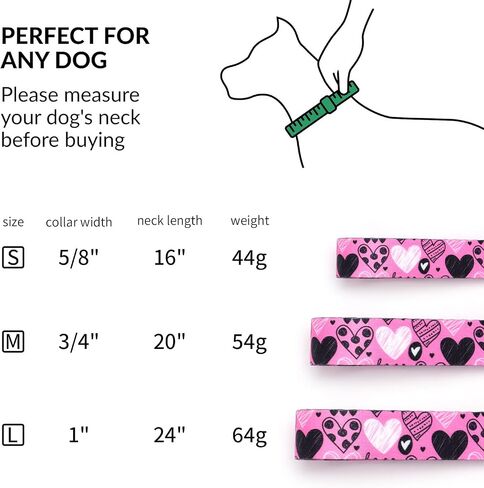 Serijoars Martingale Dog Collar - No-Pull Training Collar with Flower Multicolor Cute Patterns and Slidable Stop Ring (S, Grass) in Kuwait
