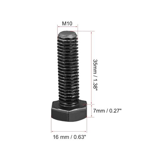 uxcell M6x16mm Hex Head Left Hand Screw Bolts Fastener Carbon Steel Black 5pcs in Saudi Arabia