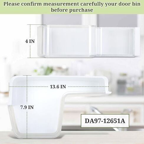 رف باب الثلاجة DA97-12657A متوافق مع سامسونج RF260BEAESG، RF261BEAESP، RF262BEAESR، استبدال صندوق سلة الأبواب، رقم PS4176661DA63-06867، AP5621270 مع 6 مغناطيس ثلاجة in Kuwait