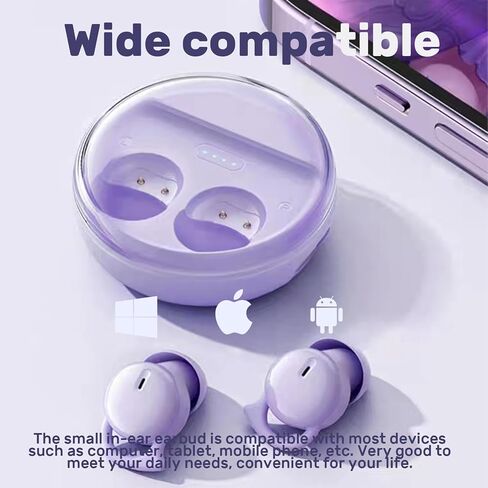 سماعات أذن Loluka Sleeping صغيرة ومريحة لمنع الضوضاء من أجل النوم الجانبي، سماعات أذن بلوتوث 5.3 لتقليل الضوضاء مع صوت ستيريو مقاوم للماء in Kuwait