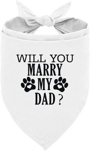 Will You Marry My Dad? Dog Bandana, Black Dog Bandana, Funny Wedding Pet Dog Bandana, Dog Engagement Announcement Dog Bandana, Gift for Dog Lover, Dog Bandana for Small Medium Large Dogs (D74) in Saudi Arabia