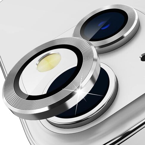 imluckies Compatible with iPhone 14/14 Plus & iPhone 15/15 Plus Camera Lens Protector Bling, 9H Tempered Glass Lens Screen Protection Cover Premium Aluminum Alloy Individual Glitter Ring, Colorful in Saudi Arabia