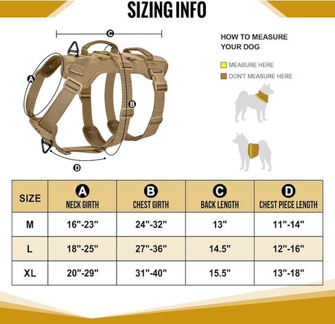 OneTigris Escape Proof Dog Harness, No Pull Dog Harness with Handles, Tactical Multi-Use Support Dog Harness for Large Dogs Everyday Wear Walking Hiking Training in Kuwait