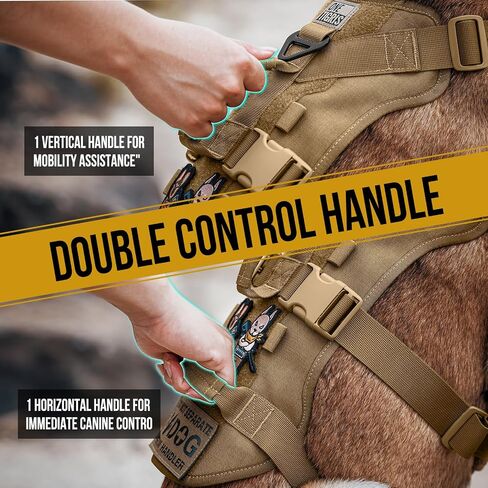 OneTigris Escape Proof Dog Harness, No Pull Dog Harness with Handles, Tactical Multi-Use Support Dog Harness for Large Dogs Everyday Wear Walking Hiking Training in Kuwait