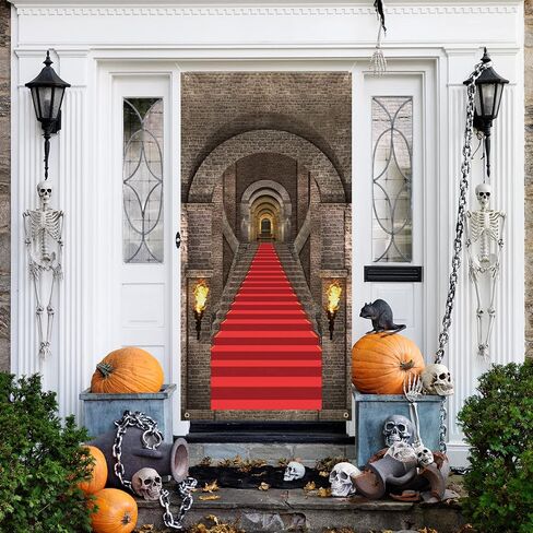 Halloween Door Cover Decorations, 3D Halloween Door Banner, Realistic Castle Entrance Banner, Medieval Themed Stone Backdrop Banner, Gothic Vampire Photo Background for Birthday Party Indoor Outdoor in Saudi Arabia