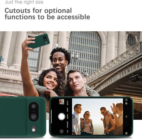 YATWIN Silicone Case for Google Pixel 8, Soft-Touch, Shockproof Phone Cover for Google Pixel 8 - Dark Green in Saudi Arabia