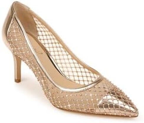 Jewel Badgley Mischka Floria Stone Mesh Pointed Toe Pump in Saudi Arabia