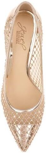 Jewel Badgley Mischka Floria Stone Mesh Pointed Toe Pump in Saudi Arabia