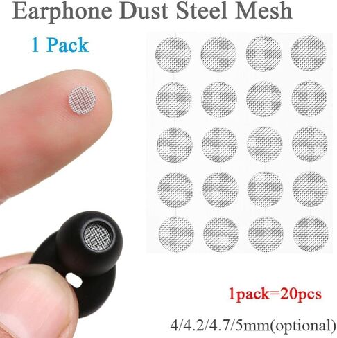 20Pcs/Set Silver 4Sizes Earbuds Filters Earphone Filter Mesh,Filter Mesh Earphone Protective Filters Earphone Accessories, Earbud and in-Ear Headphones and Accessories 4mm in Saudi Arabia