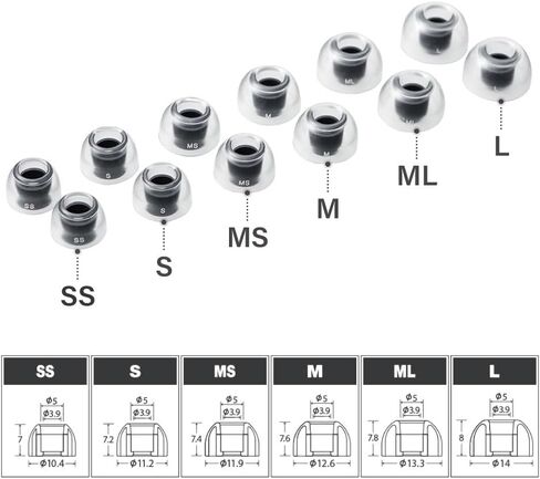 AZLA SednaEarfit Crystal لهاتف Galaxy Buds 2 Pro (أسود دخاني) - نصائح لسماعات الرأس اللاسلكية - نصائح استبدال سماعات الأذن لإلغاء الضوضاء (SS/S/MS) in Kuwait