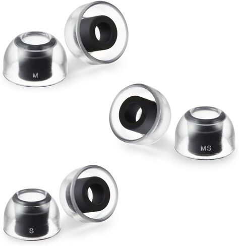 AZLA SednaEarfit Crystal لهاتف Galaxy Buds 2 Pro (أسود دخاني) - نصائح لسماعات الرأس اللاسلكية - نصائح استبدال سماعات الأذن لإلغاء الضوضاء (SS/S/MS) in Kuwait