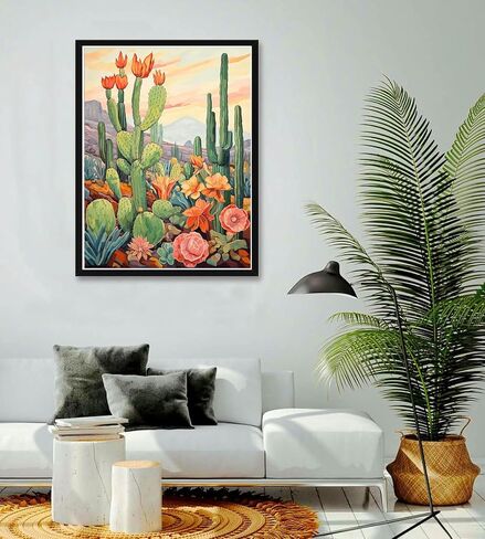 Bimkole Paint by Number for Adults, Flower DIY Oil Painting Kit on Canvas with Paintbrushes and Acrylic Pigment, Perfect for Paint by Numbers for Adults Beginner, for Home Wall Decor16x20 Inch in Saudi Arabia