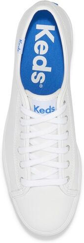حذاء رياضي نسائي من الجلد ثلاثي الركل من Keds، أبيض/ذهبي وردي، 6.5 in Kuwait