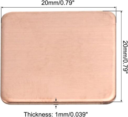 MECCANIXITY Heatsink Copper Pad Shim 20mm x 20mm x 0.8mm Thermal Conductive Heat Sink for Electronic Chip Cooling Pack of 6 in Saudi Arabia