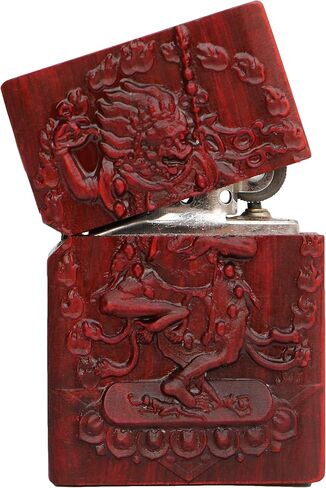 Natural Huanghuali Wood Rosewood Carving Lighter Shell Box for Zippo Module/Zodiac Protector Deity (1000 Arms Avalokiteshvara of Goddess) in Saudi Arabia