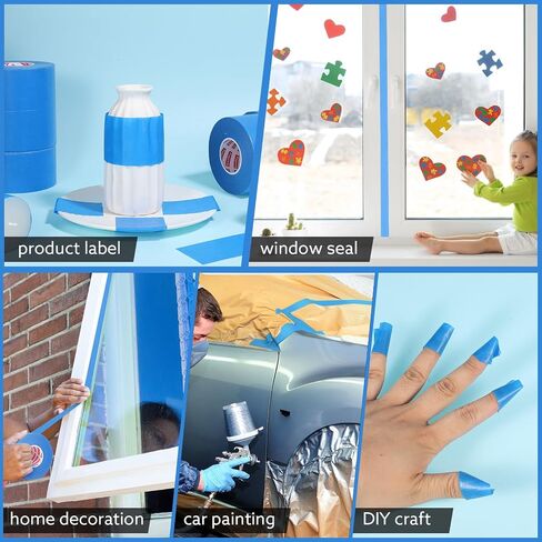 5 شريط رسامين رول 1.89 بوصة × 55 ياردة شريط رسام أزرق كبير متعدد الأسطح شريط لاصق أزرق لمعالجة حواف اللوحة الجدارية مشغولات يدوية الصنع in Kuwait