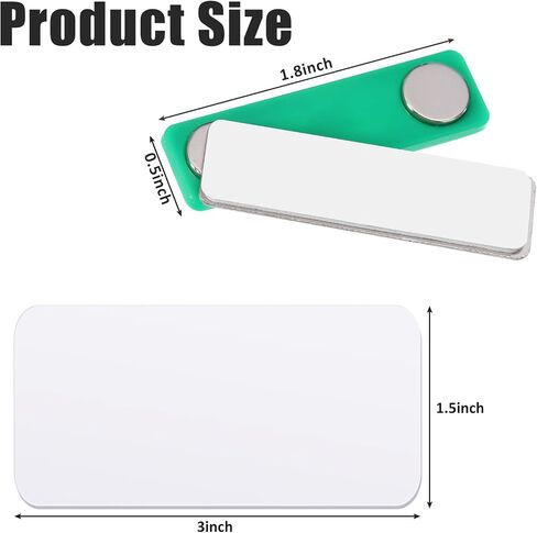 30 Packs Name Tag Blank Name Tags Magnetic Name Tag with Magnetic Backing Locker White Round Corners, 1.5 x 3 Inches Name Badges for Nurse Personalized Jacket Shirts Office School Supplies in Kuwait