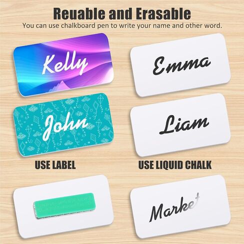 30 Packs Name Tag Blank Name Tags Magnetic Name Tag with Magnetic Backing Locker White Round Corners, 1.5 x 3 Inches Name Badges for Nurse Personalized Jacket Shirts Office School Supplies in Kuwait