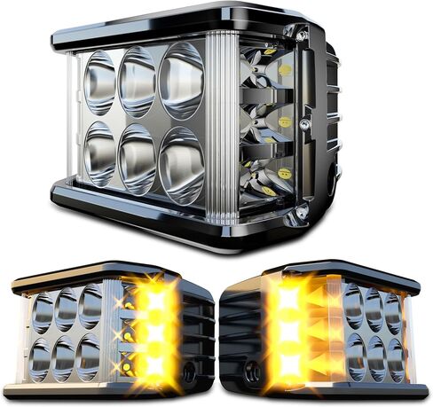 50 Inch 288W Curved LED Light Bar White/Amber Flasing Strobe Light with Six Modes Driving Fog Lights Spot Flood Combo Bumper Lights with Switch Wiring Harness for Offroad Truck 4WD SUV ATV UTV in Saudi Arabia