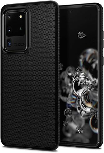 Spigen Liquid Air Armor مصمم لهاتف Samsung Galaxy S20 Ultra Case/Galaxy S20 Ultra 5G Case (2020) - أسود مطفي in Saudi Arabia