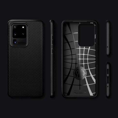 Spigen Liquid Air Armor مصمم لهاتف Samsung Galaxy S20 Ultra Case/Galaxy S20 Ultra 5G Case (2020) - أسود مطفي in Saudi Arabia