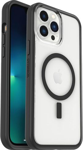 OtterBox Clear case with colorful grip edge for iPhone 13 Pro Max (Only) - BLACK CRYSTAL (Clear/Black) in Saudi Arabia