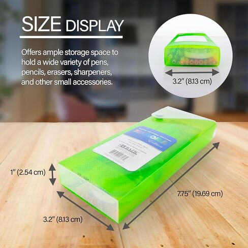 BAZIC Slider Pencil Case, Utility Storage Box Snap Closure, Bright Color Multi Purpose Organizer, 6-Pack in Saudi Arabia