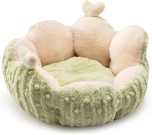 Hollypet Calming Cat Beds for Indoor Cats - Cute Cactus Pet Beds, Fluffy Puppy Bed, Non-Slip Extra Small Dog Bed, Pink in Kuwait