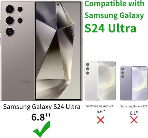 Designed for Samsung Galaxy S24 Ultra Case, Transparent Slim Shockproof Protective Cover Anti-Scratch Hard PC Back & Flexible Bumper Phone Case for Samsung S24 Ultra 6.8 inch, Clear in Saudi Arabia