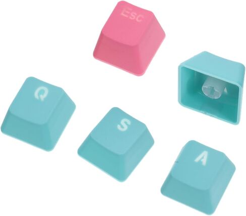MECCANIXITY 104 Key PBT Keycap Set OEM Profile Double Shot 60% for 61/68/87/98/100/104 Keys Mechanical Keyboard Layout, Turquoise & Pink in Saudi Arabia