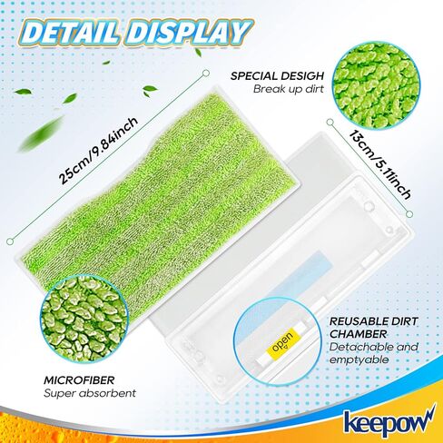 عبوات بديلة من keepow قابلة لإعادة الاستخدام متوافقة مع Shark Vacmop VM252 VM200 VC205 VM250، وسادات مبللة قابلة لإعادة الاستخدام لتنظيف الأرضيات الصلبة، امتصاص أقوى للمياه، أزرق، 5 عبوات in Kuwait