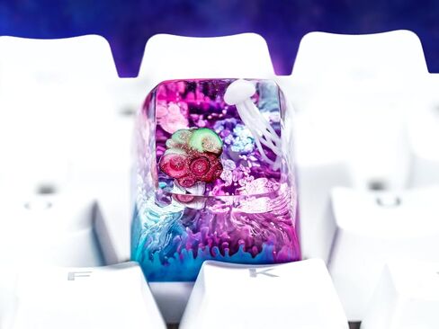 DATKEY Purple Pink Blue Background Jellyfish Artisan Keycap Ocean Keycaps Keyboard Keycaps Cute Keycaps Artisan Keycap Aesthetic Keycaps Custom Keycaps Ocean Gifts for Gaming Lover Gamer Man in Saudi Arabia